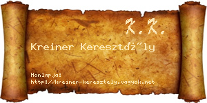 Kreiner Keresztély névjegykártya